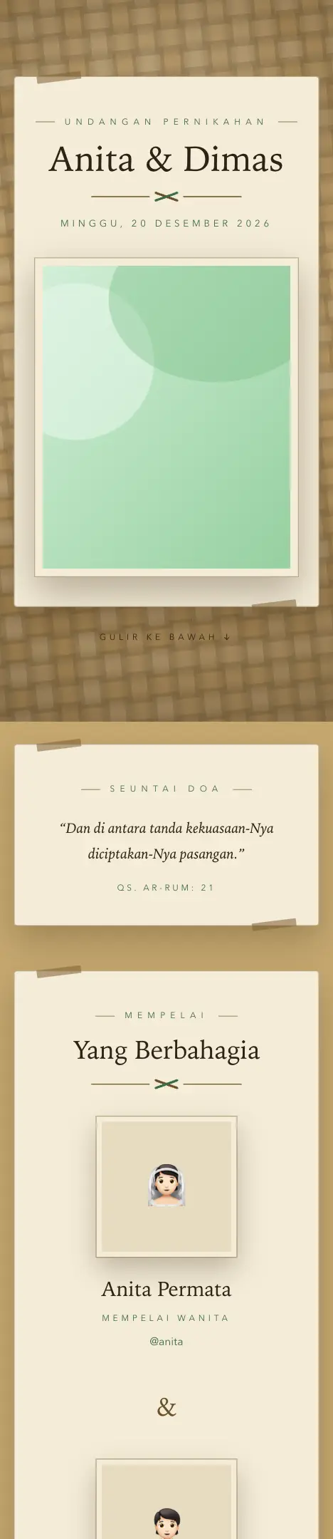 Pratinjau undangan Anyaman Bambu — Pernikahan