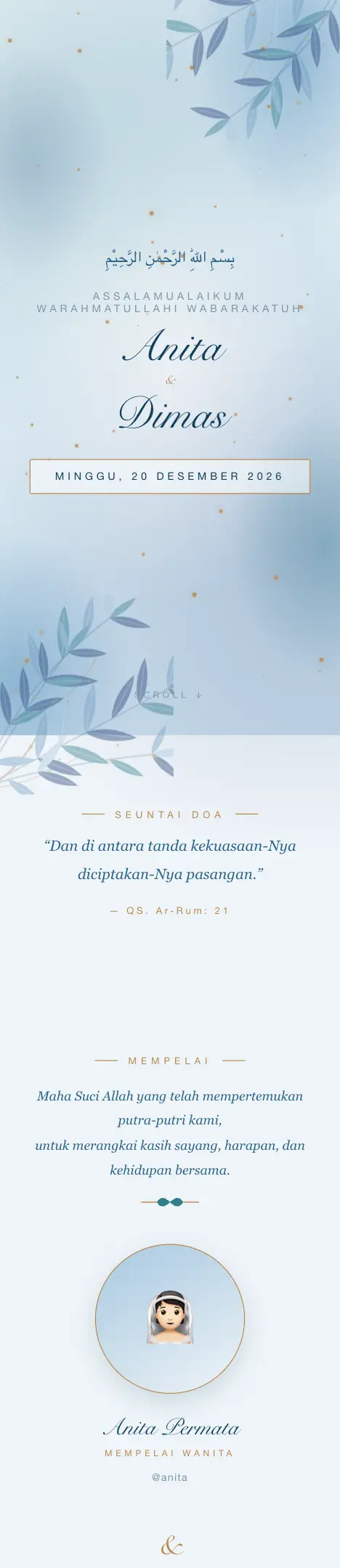 Pratinjau undangan Azure Botanical — Pernikahan
