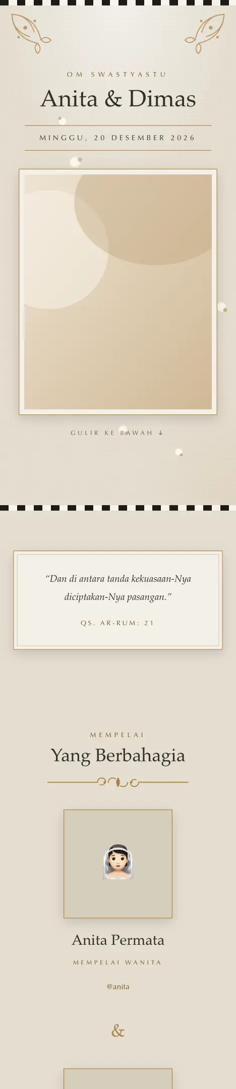 Pratinjau undangan Ukiran Bali — Pernikahan