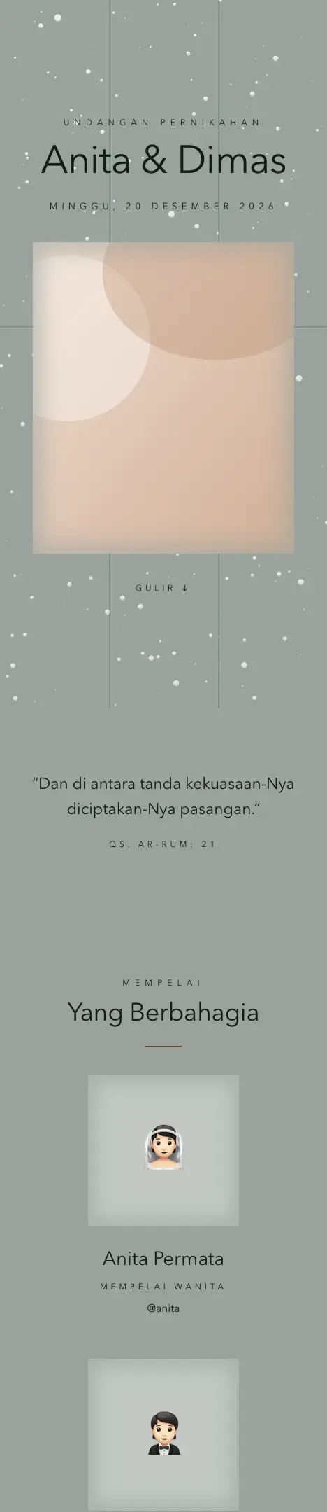 Pratinjau undangan Hujan — Pernikahan