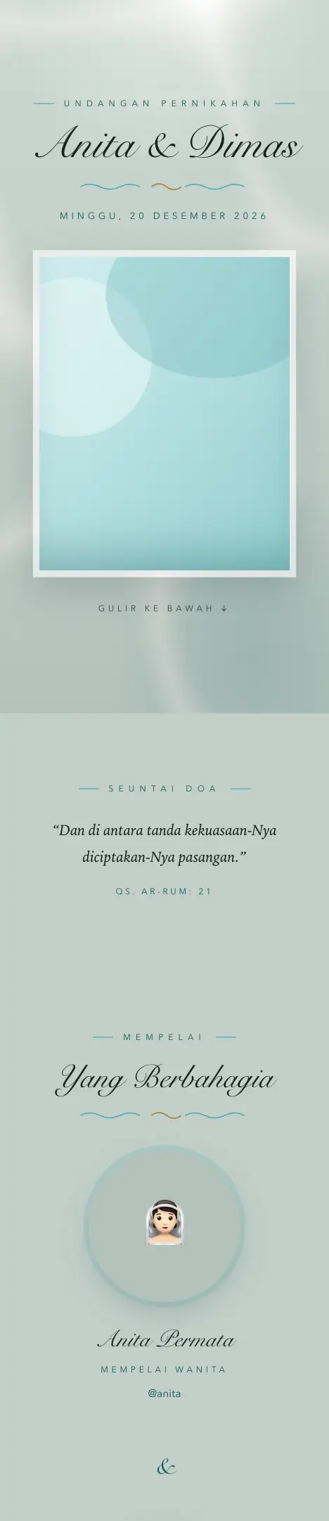 Pratinjau undangan Cahaya Kolam — Pernikahan