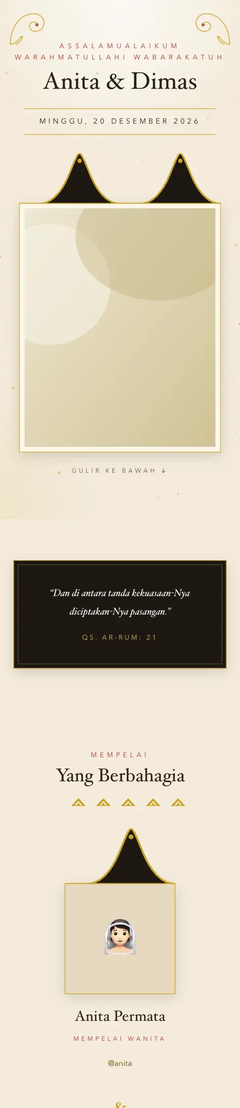 Pratinjau undangan Rumah Gadang — Pernikahan