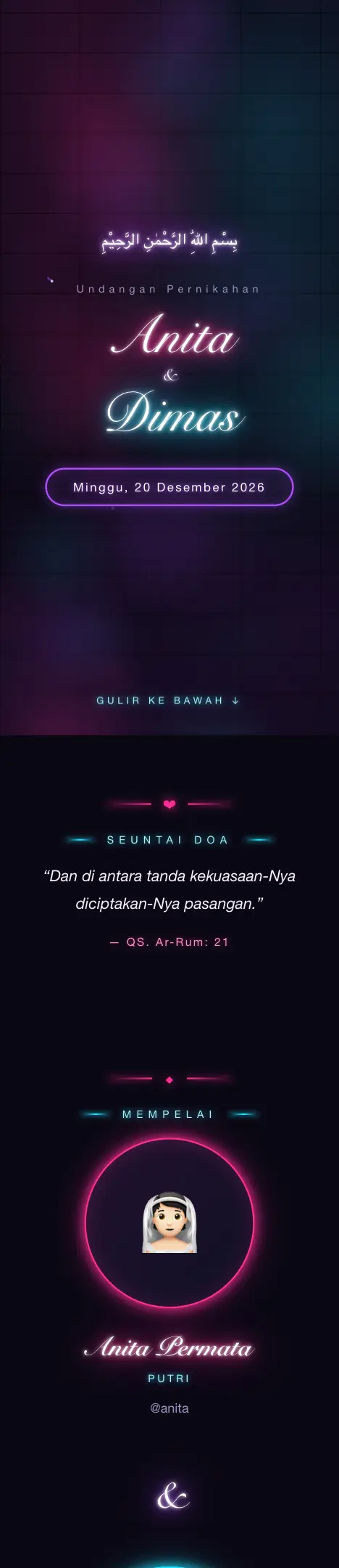 Pratinjau undangan Neon Sign — Pernikahan