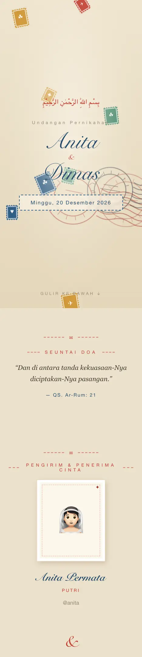 Pratinjau undangan Vintage Postal — Pernikahan