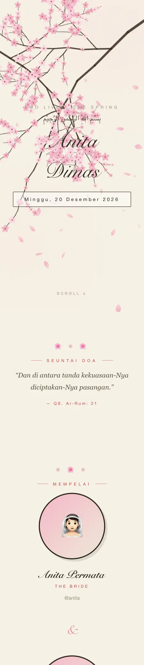Pratinjau undangan Sakura — Pernikahan