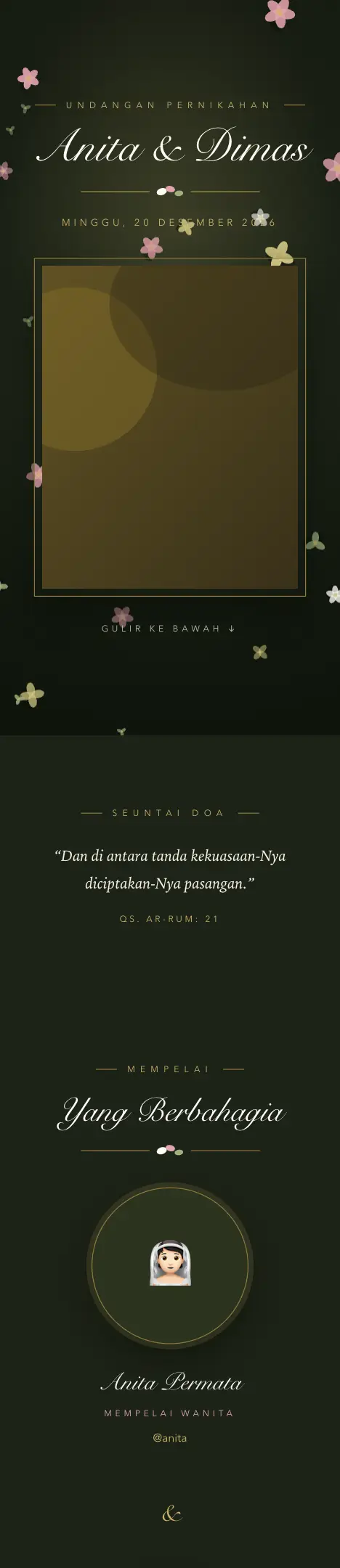 Pratinjau undangan Kembang Setaman — Pernikahan