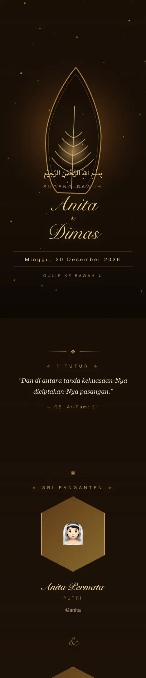 Pratinjau undangan Wayang — Pernikahan
