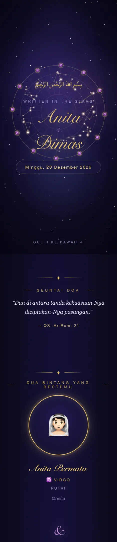 Pratinjau undangan Constellation Zodiac — Pernikahan